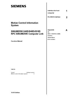 Function Manual RPC SINUMERIK Computer Link